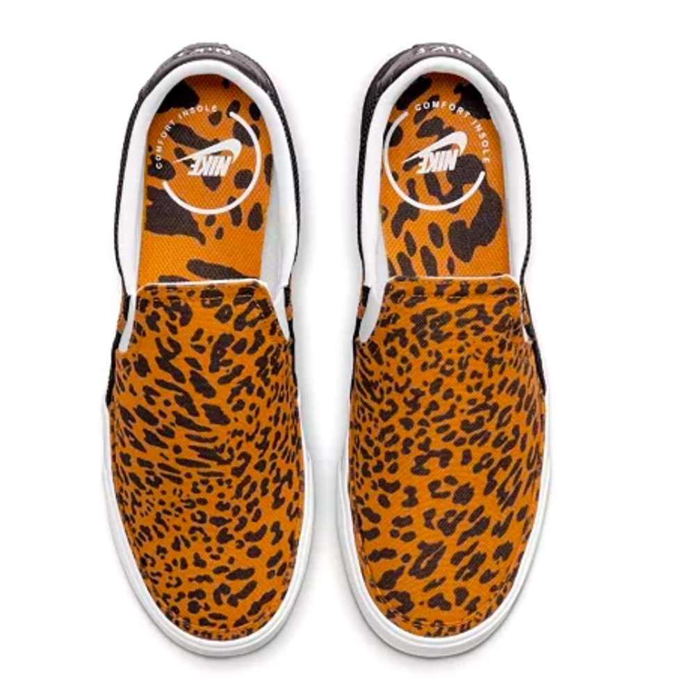 NIKE Women's Court Legacy Leopard Slip-On Casual Sneakers